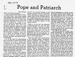 International New York City  - Pope and Patriarch (10 December 1979)