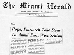 The Miami Herald - Pope, Patriarch Take Steps To Annul East, West Schism (6 December 1965)