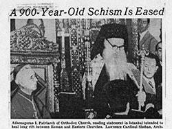 The New York Times – A 900-Year-Old Schism Is Eased (8 December 1965)