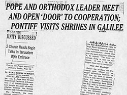 The New York Times – Pope and Orthodox Leader Meet and Open ‘Door’ (6 January 1964)