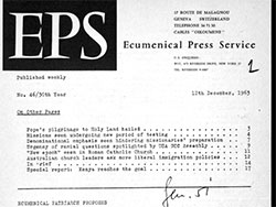 Ecumenical Press Service – “Summit Conference” (12 December 1963)